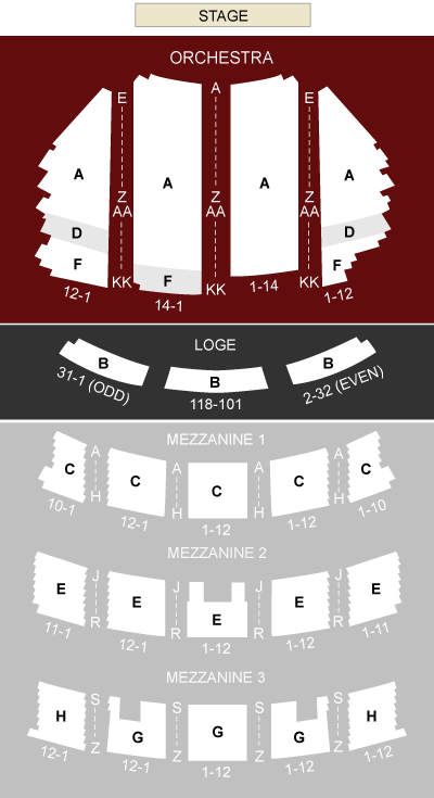 Paramount Theatre Seattle, WA - seating chart and stage